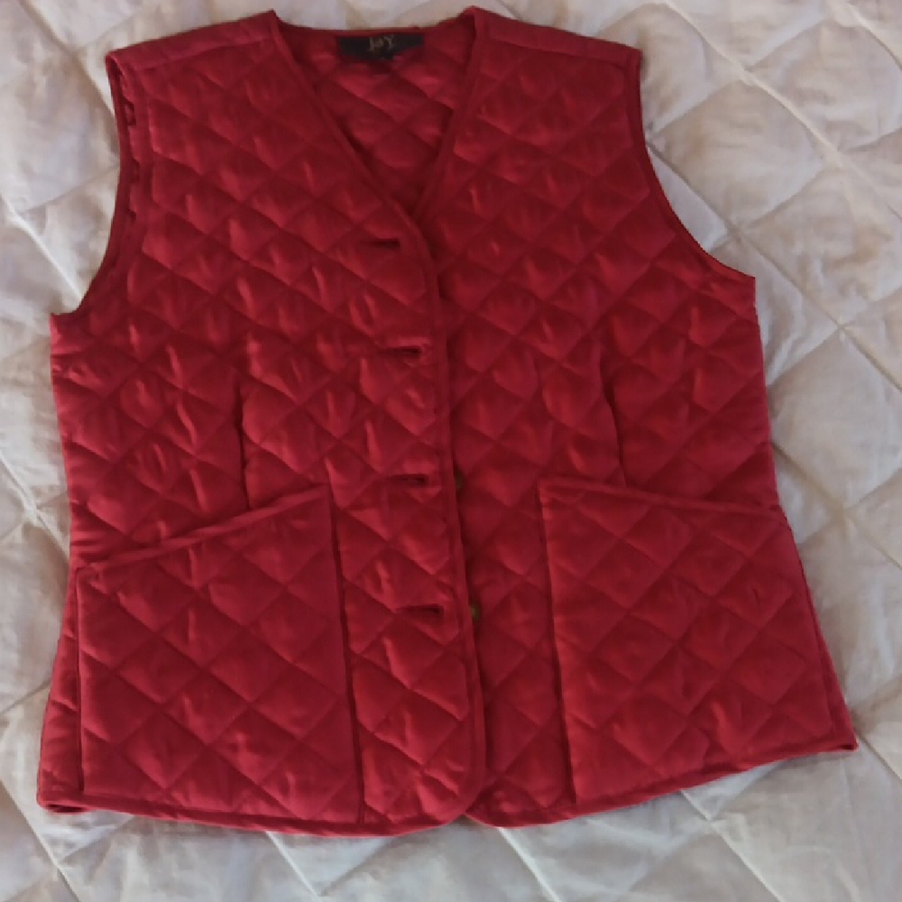 J. Jill Women's Red Quilted Vest